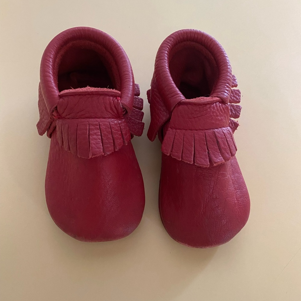 Red Leather Moccasins